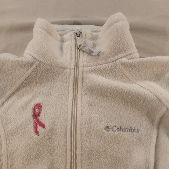 Columbia Women’s Small Full Zip Fleece w/ Breast Cancer Awareness Ribbon - Picture 6 of 8